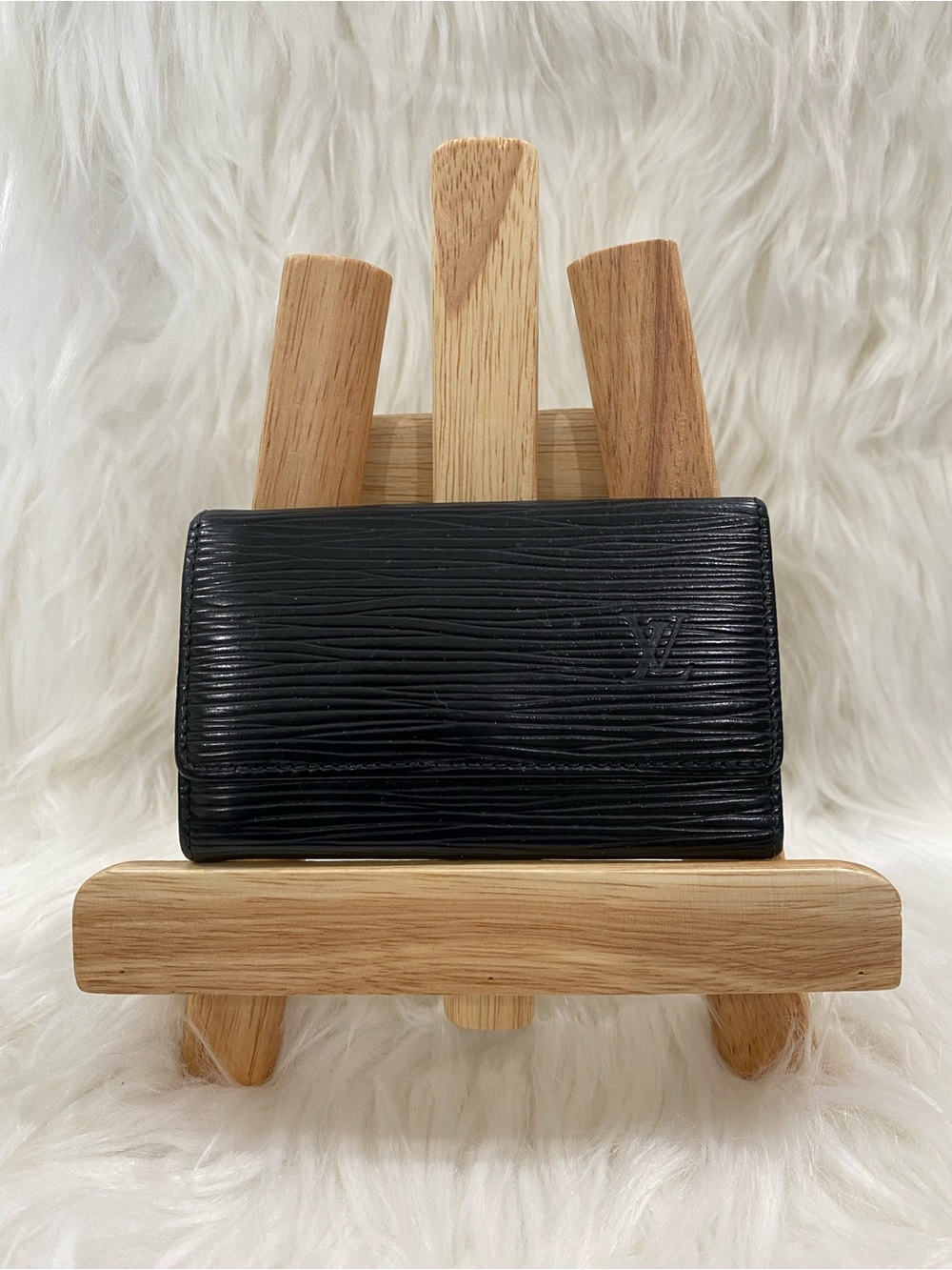 Louis Vuitton Black Epi Leather Key Holder w/ Gold Hardware